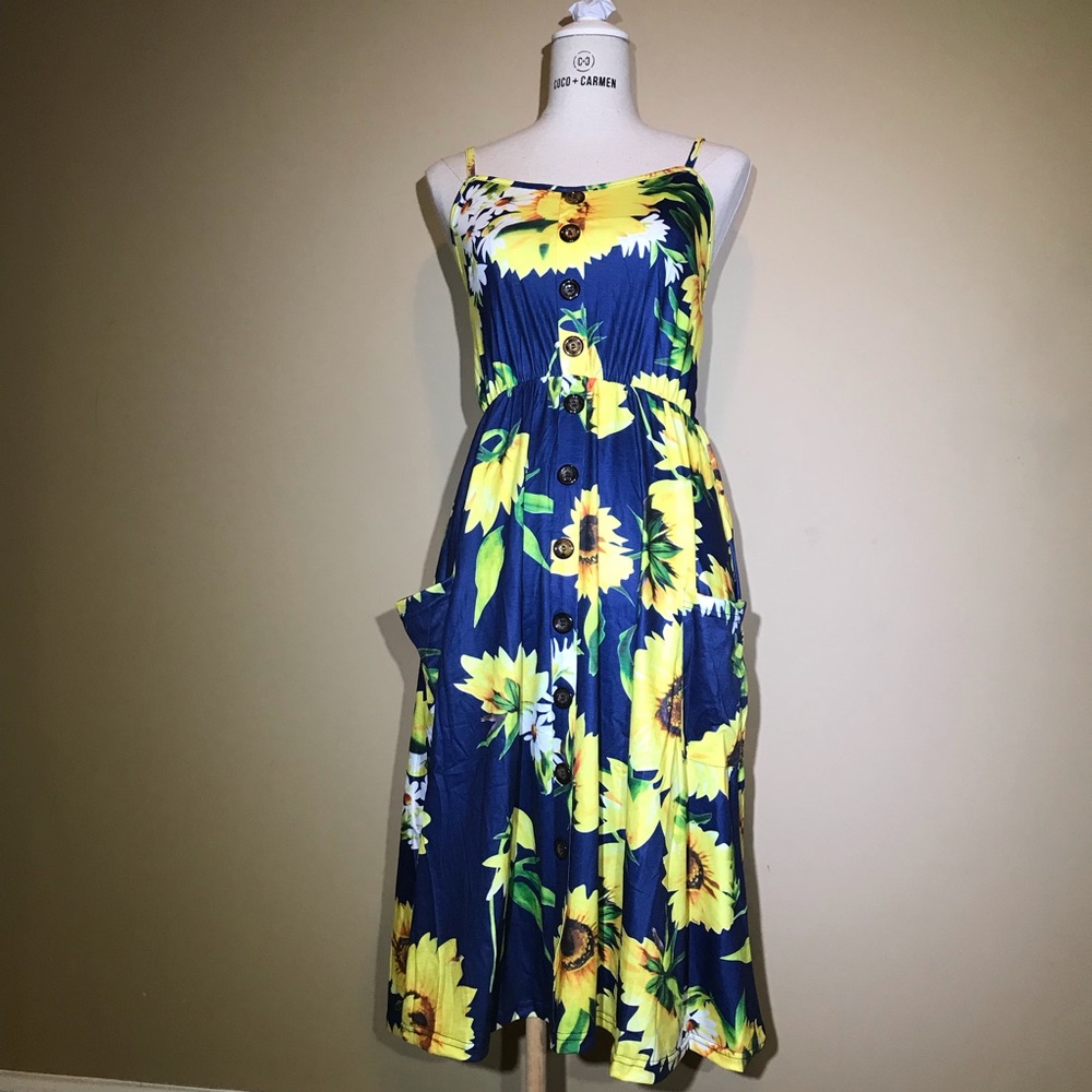 Floral Print Boho Summer Beach Dress